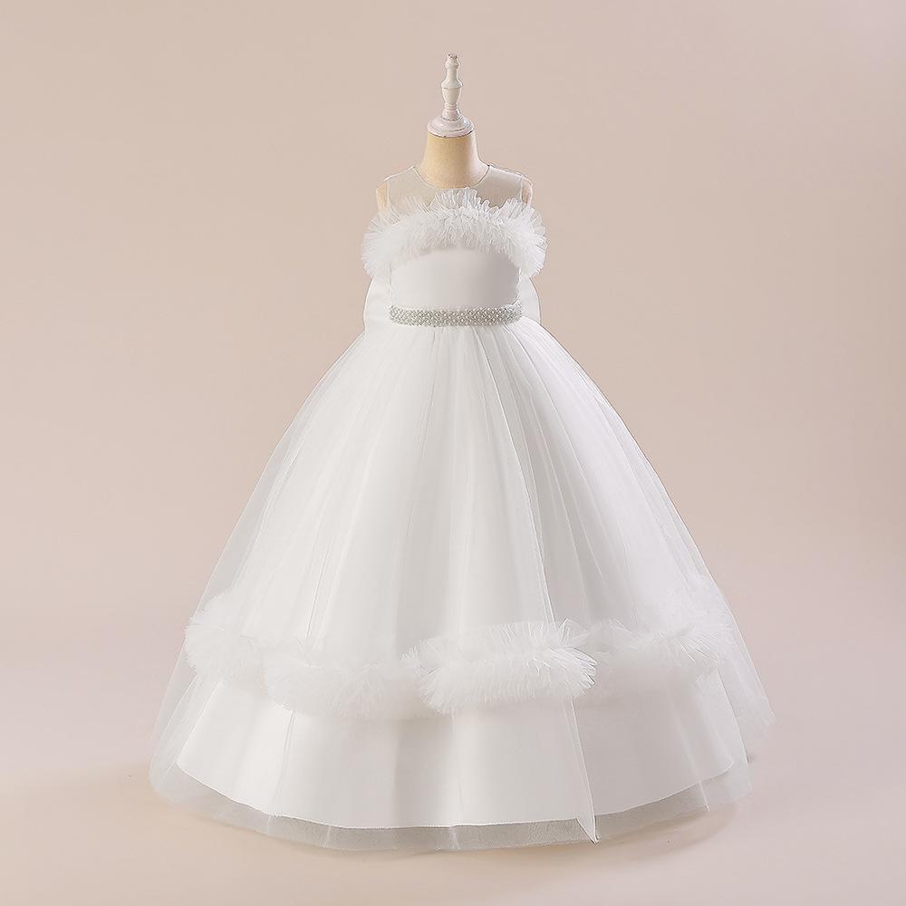 Vestido de los nuevos niños princesa vestido niña pettiskirt flor niña anfitrión piano rendimiento vestido niña vestido