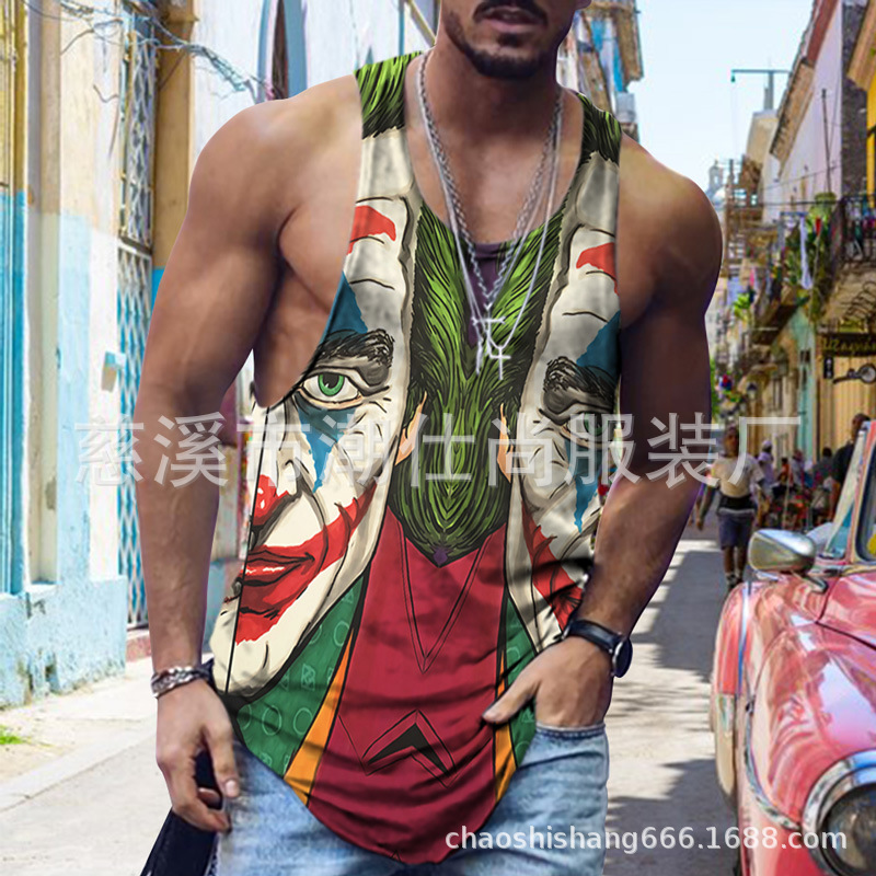 Camiseta sin mangas hombre fitness running verano estilo europeo Venom