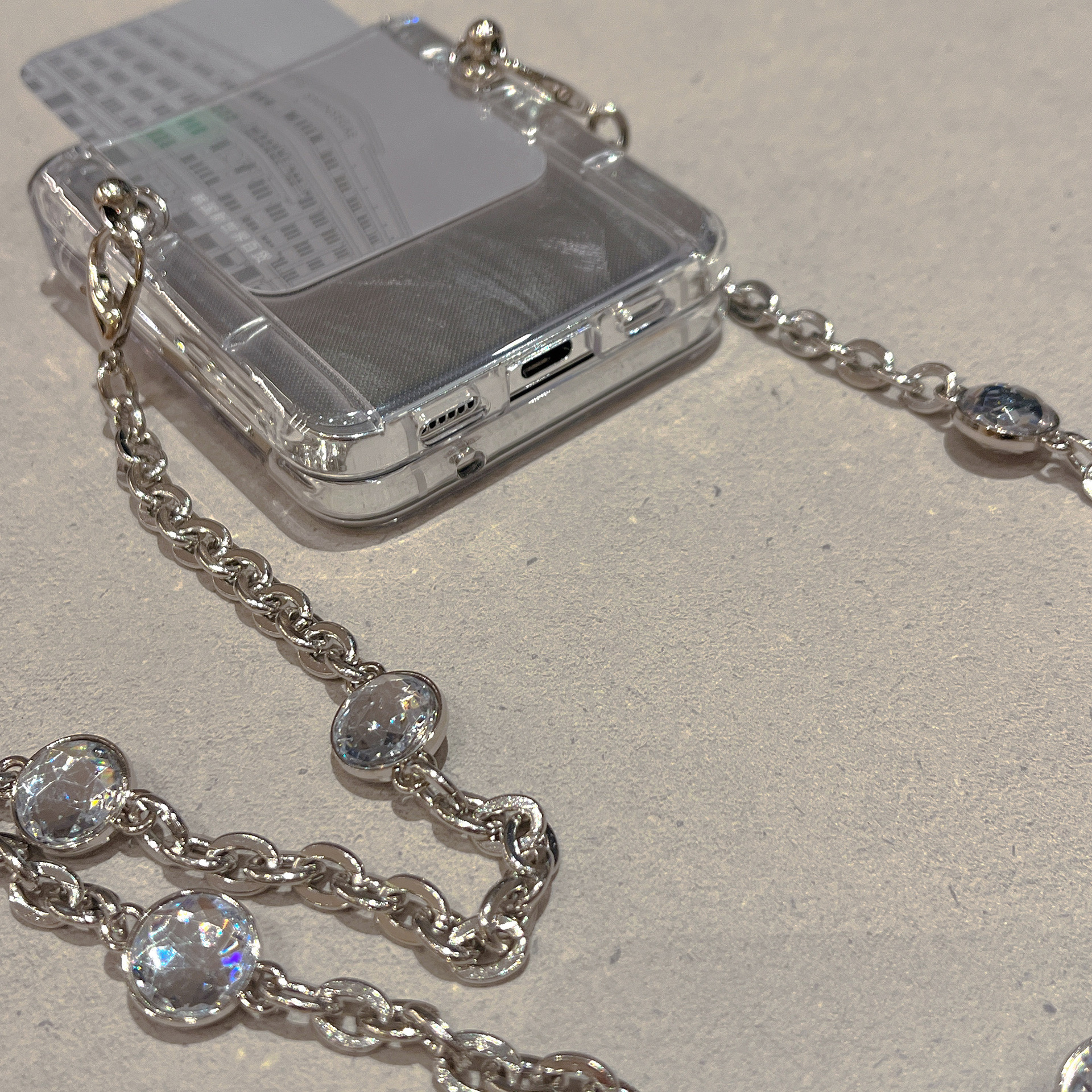 Feather Yarn Love Bracket Suitable for Samsung Zflip5 Phone Case Folding Screen Zflip4/3 Protective Cover Transparent Card_voghion.com