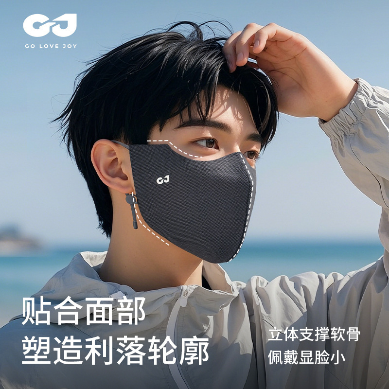 夏季新款防晒口罩冰丝透气男户外骑行遮阳防紫外线无痕护眼角薄款|undefined