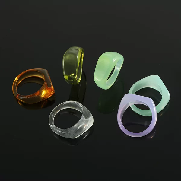 Popular Style Polygonal Personalized Acrylic Colorful Ring Texture Star Support Colorful Ring Niche Ins Style