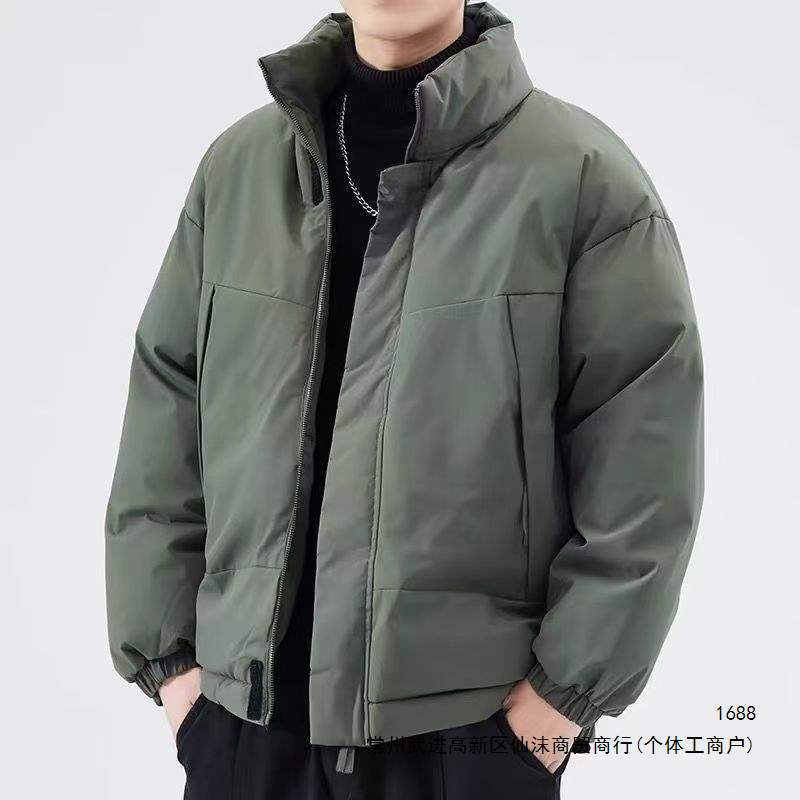 American-style minimalist men's cotton-padded jacket, new autumn and winter style, casual cotton-padded coat, trendy brand, versatile puffer jacket, warm cotton-padded coat.