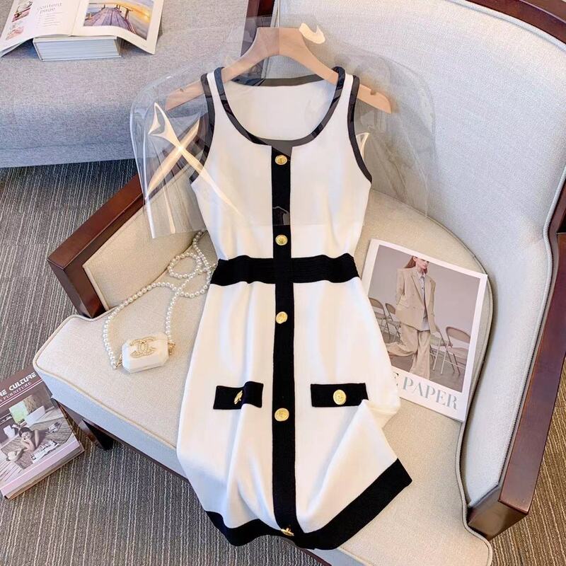 Real shot ~ clearance pick up small fragrance style dress women's summer new small temperament slim fit knitted skirt tide Real shot ~ clearance pick up small fragrance style dress women's summer new small temperament slim fit knitted skirt tide