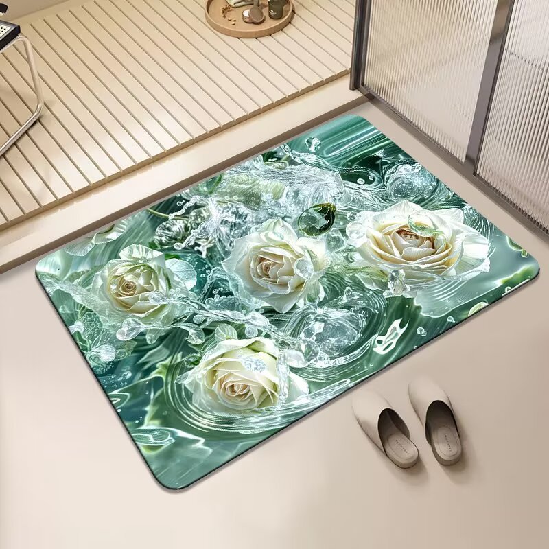 跨境软硅藻泥3d立体地垫速干防滑垫卫生间门口吸水地垫门口地毯|undefined
