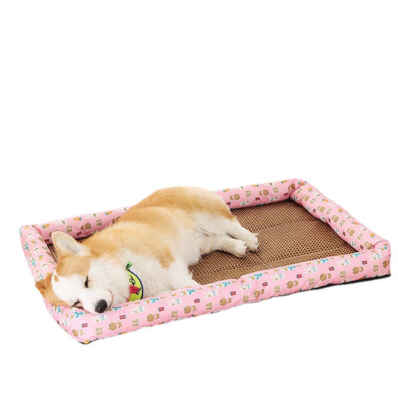 Nueva mascota verano fresco nido perrera Cuatro Estaciones estera universal transpirable perro de peluche dormir lavable suministros