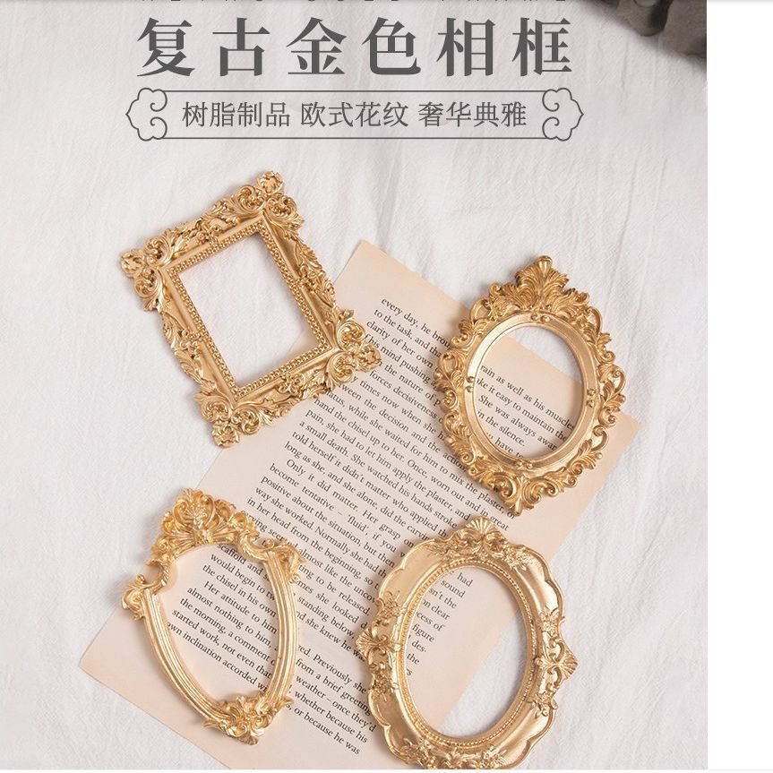 INS oro mini foto marco decoración uñas joyería pendientes foto apoyos decoración fotografía Fondo paño