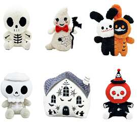 跨境新品Halloween ghost plush2025 万圣节幽灵骷髅毛绒玩具公仔