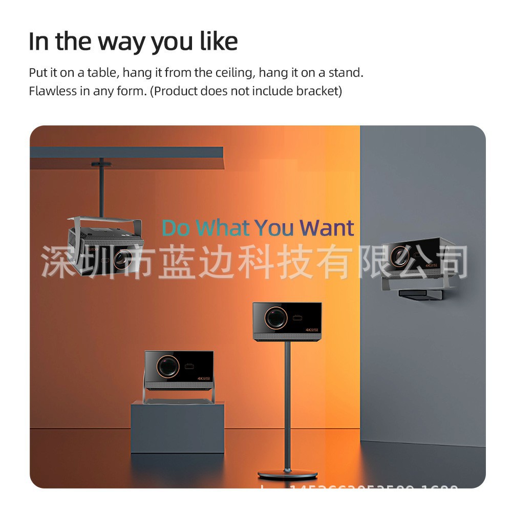 AUN 投影仪 A003 Pro 全高清1920x1080P物理分辨率 4K家庭影院 安