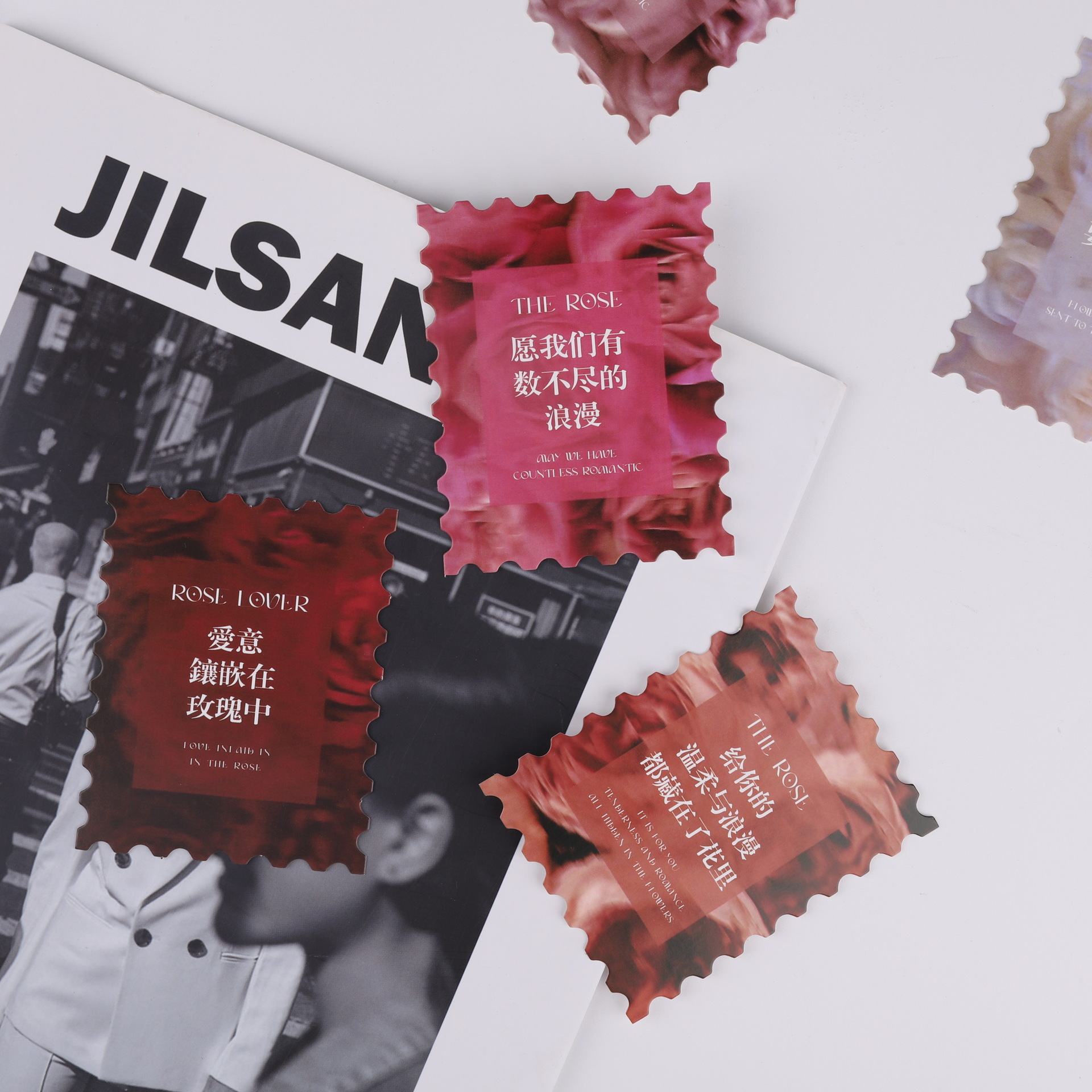 [Sello de amor] ramo de flores Tarjeta rosa decoración floral tarjeta de felicitación material de embalaje Festival Tarjeta Universal