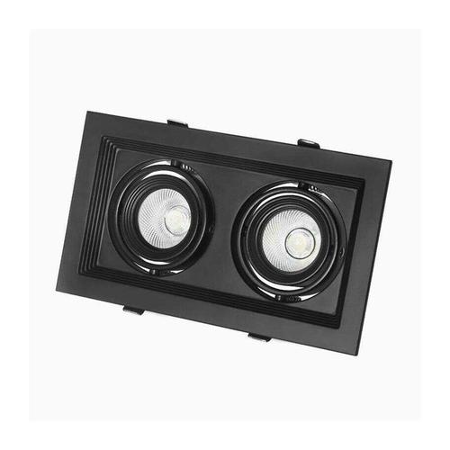 LED grille light double head three head square downlight grid grape rack aluminum embedded commercial bold light cob spotlight