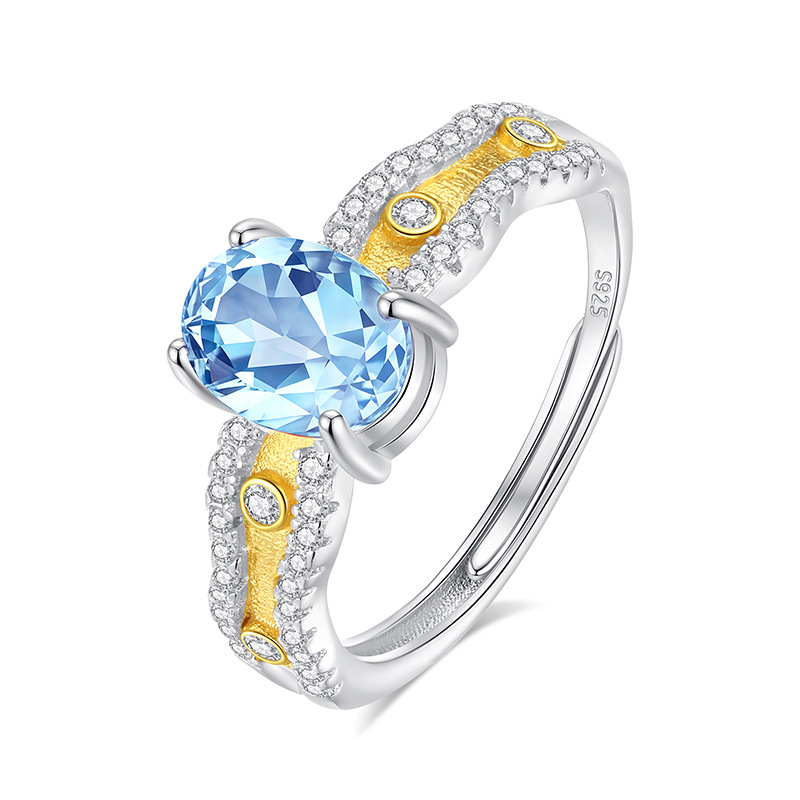 Anillo de textura cepillada de mástil natural de alta calidad anillo de plata de ley s925 apertura femenina ajustable pequeño libro rojo caliente