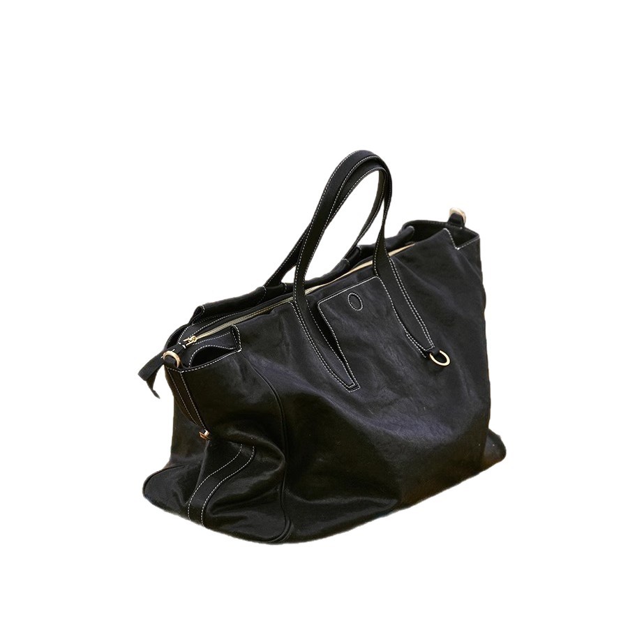 Songmong Yamashita Tracking Series Sightseeing Travel Bag Vegetable Tanned Cowhide Tote Bag Minimalist Large Capacity Laptop Bag - Thumbnail 5