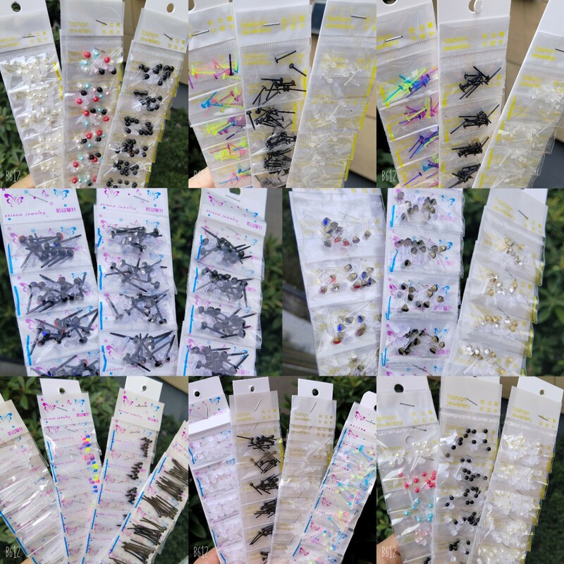 New Hot-Selling Ear Sticks Wholesale Transparent Plastic Ear Studs Ear Rods Ear Studs Matchstick Ear Accessories Mixed Batch