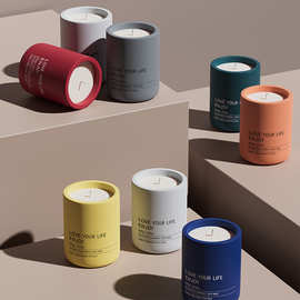 北欧简约创意陶瓷家用香薰蜡烛杯diy蜡烛空杯大豆蜡直筒摆件