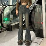 Retro jeans Women's Small High waist slim-fit stretch narrow straight tassel horseshoe long pants fashion