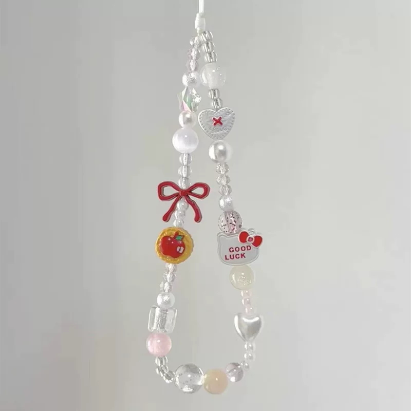 Mobile phone with bow, brand strap, camera, pendant, DIY