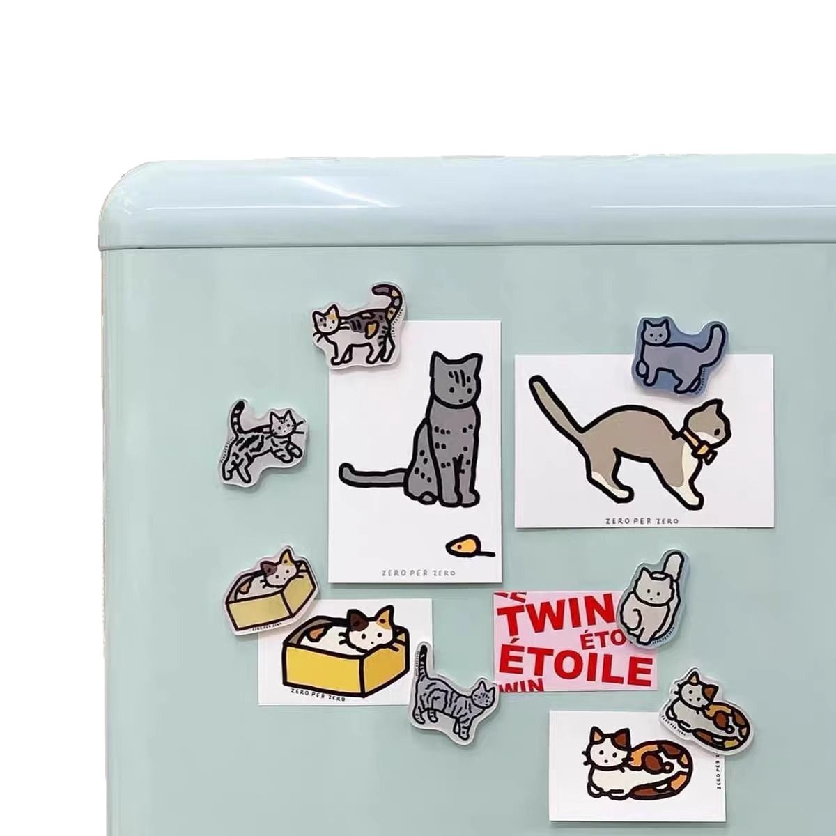 Corea del Sur zeroperzero familia ilustración de padres e hijos pegatinas de refrigerador acrílico imán magnético pegatinas de fotos