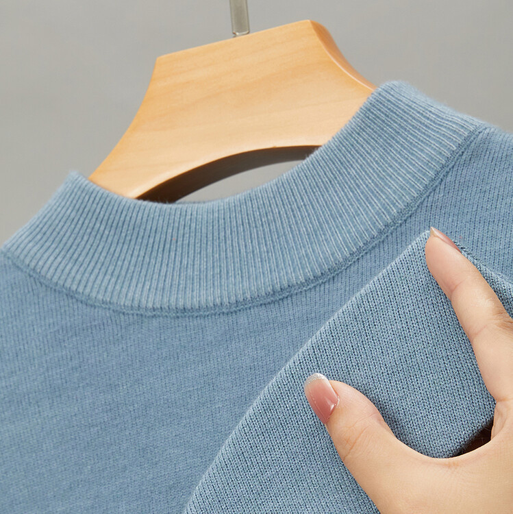 boy Live Broadcast Half Turtleneck Long Sleeve Knitted Sweater Men's Autumn Winter New Solid Color Warm Base Shirt Men_voghion.com