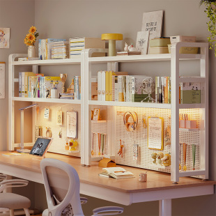 Desktop Hole Board Storage Rack Table Bookshelf Multi-layer Desk Storage Student Dormitory Desk Computer Desk Vertical Shelf