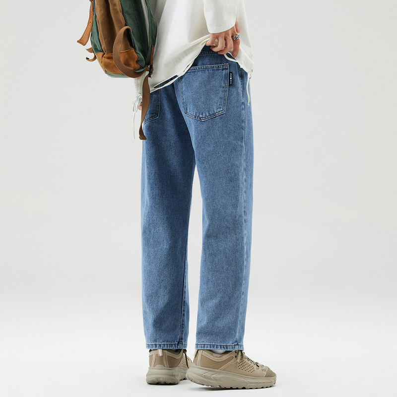 Men's Cropped Jeans for Small Stature, Summer Thin Style, 2026 New Model, Loose Straight Casual Men's Pants Men's Cropped Jeans for Small Stature, Summer Thin Style, 2026 New Model, Loose Straight Casual Men's Pants
