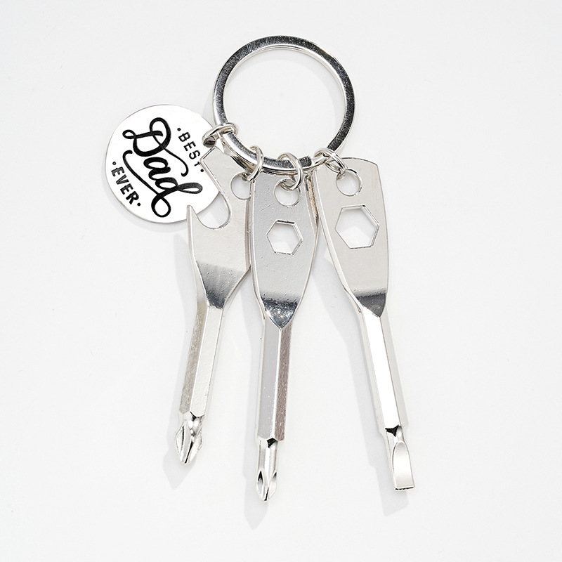 43g Weight Keychain Classification 1 Piece Quantity Daily Occasion Alloy Material Father'S Day Festival Bottle Opener, Screwdriver Pattern Men's Gender Simple Style Style Simple Style Bottle Opener Screwdriver Alloy Father'S Day Men's Keychain 11
