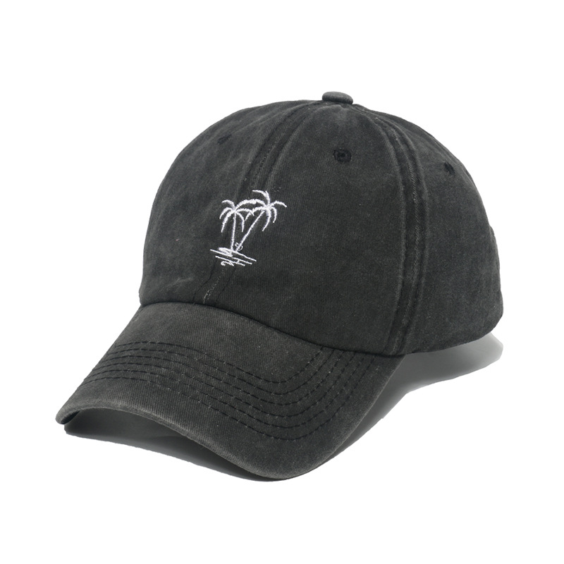 Men's Korean Style Coconut Tree Embroidery Curved Eaves Baseball Cap display picture 2