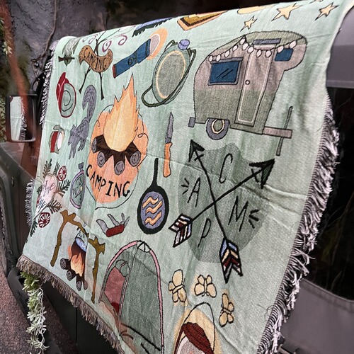 Amazon non-infringement camping camping sofa blanket blanket blanket torch green