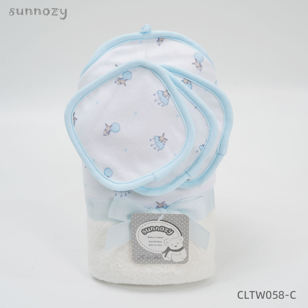 Conejo de globo (toallas de baño + 3 pequeñas toallas cuadradas)