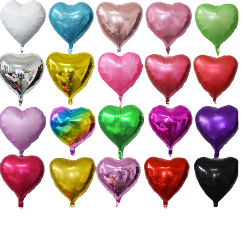 Película de aluminio en forma de corazón de 18 pulgadas tablero de luz monocromo amor globo cumpleaños boda graduación fiesta atmósfera decoración globo