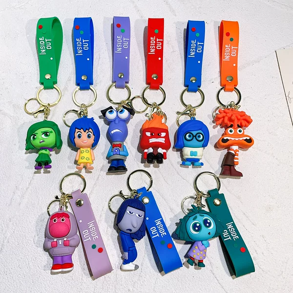 2024 Movie Mind Secret Force Keychain Cute Amy Dr. Bobbier Worry Key Chain Men's and Women's Hanging Ornaments