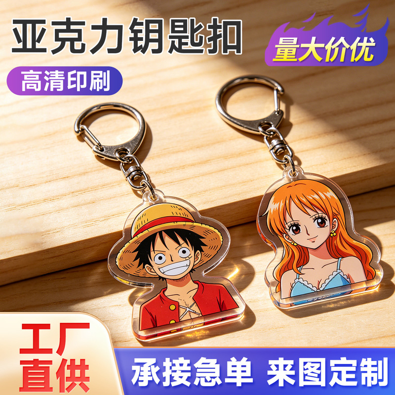 Transparent Acrylic Keychain Custom Photo DIY Custom Logo School Emblem Corporate Promotion Cultural and Creative Peripheral Accessories