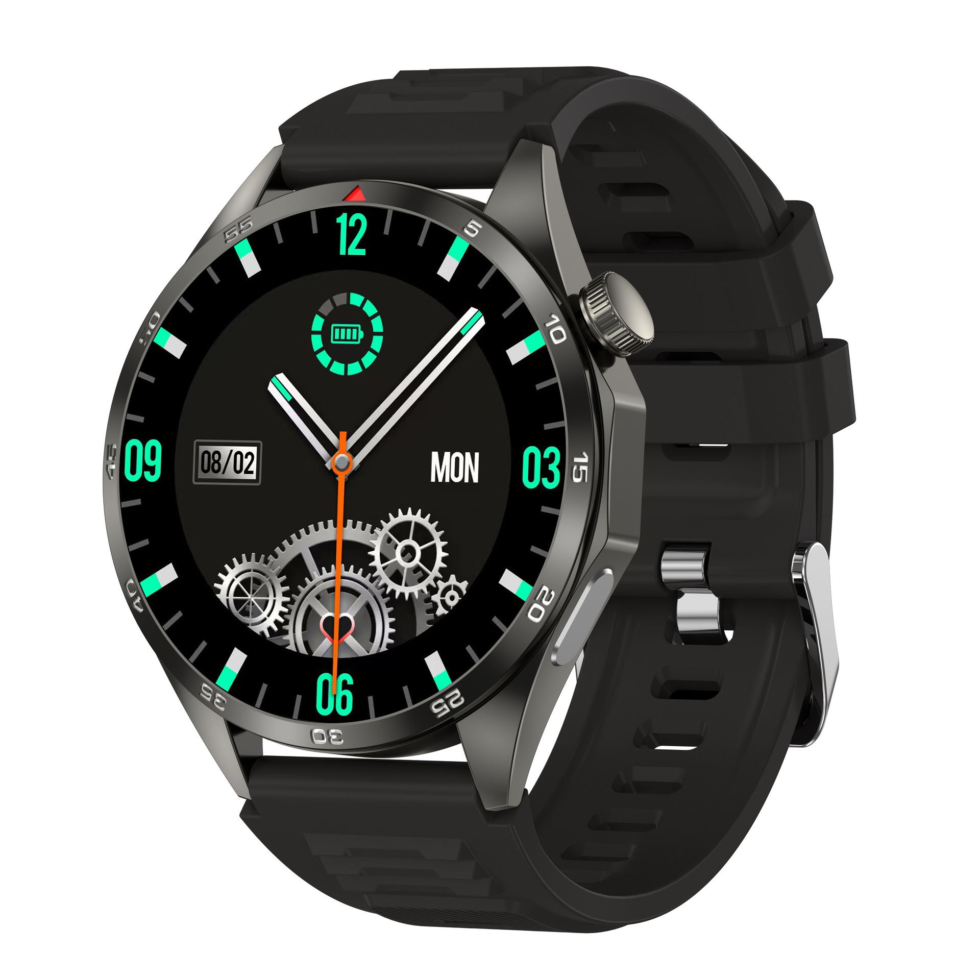 Popular YK80 round-screen smart watch with heart rate, blood pressure, and sleep monitoring, featuring Bluetooth connectivity for messaging and calls