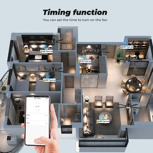 Tuya Tuya wifi smart zero live wire timing remote control touch wall fan switch American and European regulations