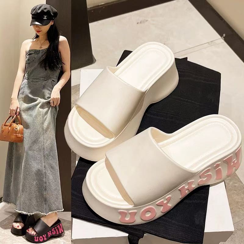 クロスボーダーEVA厚い底のスリッパの女性の夏の外はかわいい韓国版の滑り止めの家庭用の柔らかい底を着て高くなります。|undefined