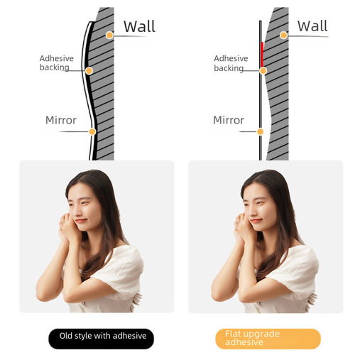 Full-body mirror adhesive wall-mounted soft mirror, dressing mirror self-adhesive home use, fitting mirror for bedroom, high-definition acrylic mirror