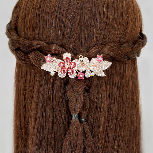 Rhinestone hairpin combination hot selling metal spring clip hair accessories ponytail clip hairpin ancient style headwear street stall jewelry wholesale