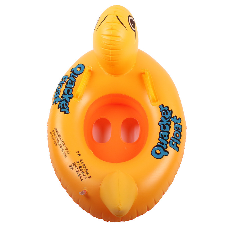 Mufoys Hot Sale Inflatable Toys with Handle Duck Shaped Seat Boat Children's Boat Swimming Ring Water Playing Swimming Ring