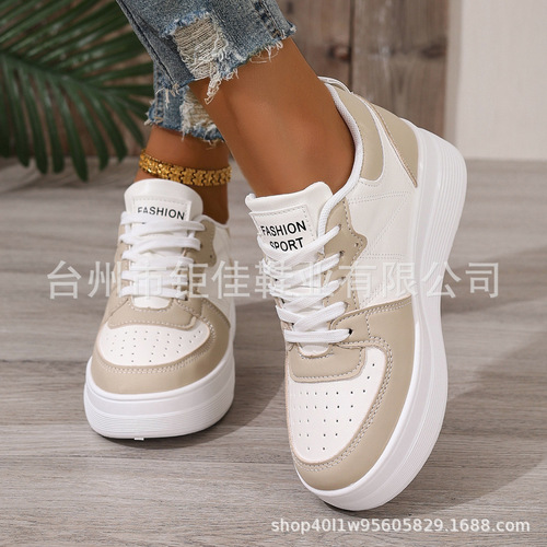 Spring small white shoes, new Korean style ins female students platform sole height-increasing sports skate shoes, casual small white shoes