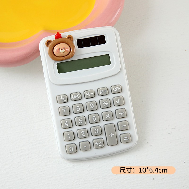 Calculadora mini de dibujos animados, diseño creativo para estudiantes