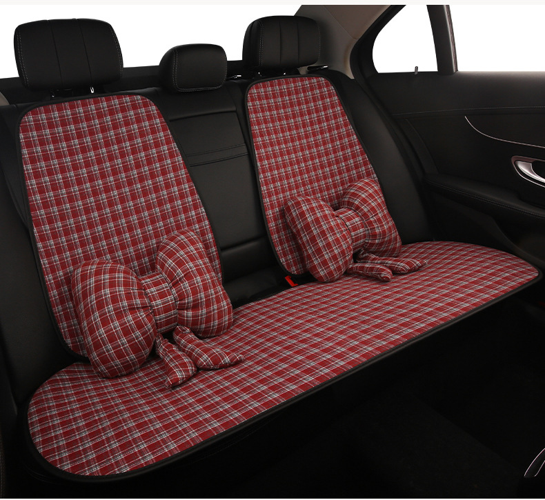 Retro Plaid Simple Breathable Four-Season Car Seat Cushion Suitable for Audi A3 A4L A5L Q3 Q5L Q2