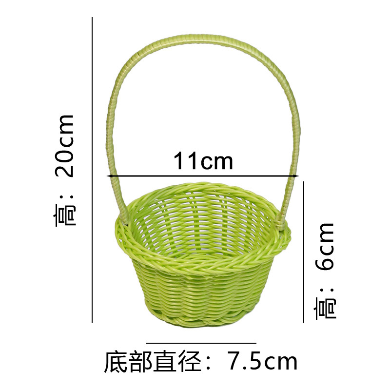 Mini cesta de imitación de ratán, decoración de muebles estilo pastoral, accesorios de fotografía, artículos pequeños, artículos varios, cesta de flores al por mayor.