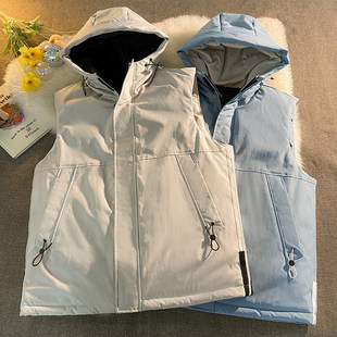Cross-border wholesale 2023 autumn and winter new cotton hooded vest men's Korean vest leisure sports plus size couple horse