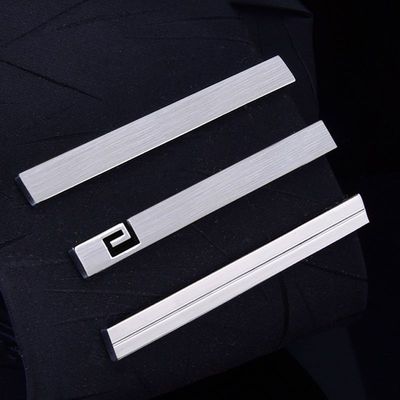 Tie clips man Metal business affairs formal wear Simplicity golden silvery Korean Edition Lavalier Occupation Security staff necktie Clamp