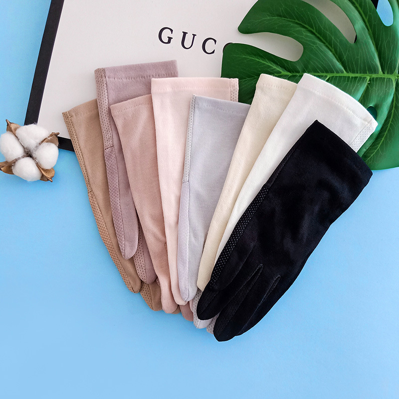 Verano color sólido en stock guantes de protección solar de las mujeres simples guantes de protección UV guantes de dedo Harajuku antideslizante guantes de pantalla táctil