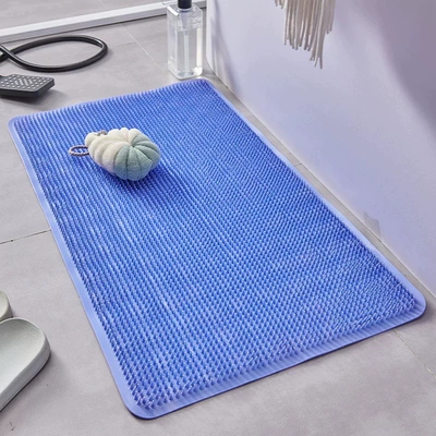Avtomobil döşəmə paspasları — Large Non-Slip Shower Room Mat - massage-soft-spikes-dynamic-blue-34cm-x-67cm