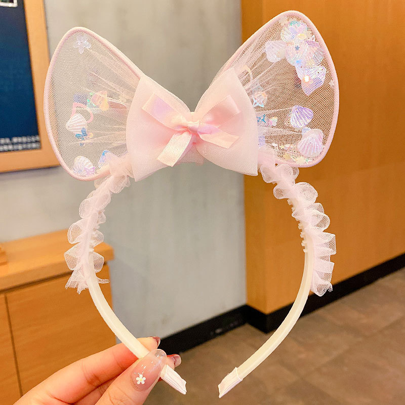 子供のカチューシャの王女の猫の耳の頭飾り歯付き滑り止めのカチューシャのレースのかわいい女の子のカチューシャの女の子の髪飾り|undefined