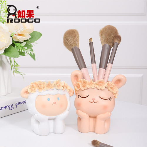 Cartoon garland animal micro landscape succulent flower pot ornaments creative home office desktop gardening potted ornaments