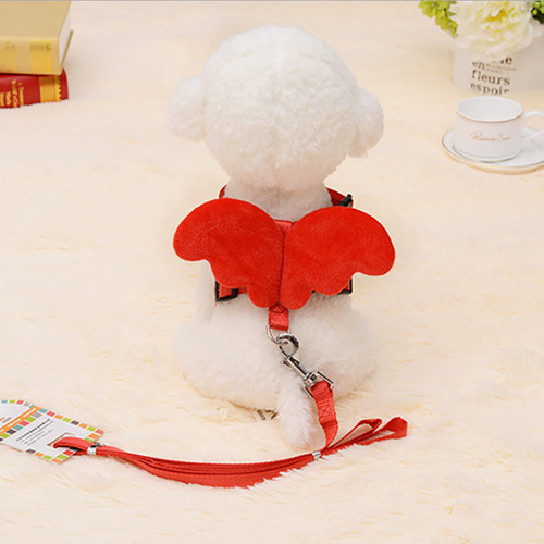 Pet Angel Love Harness Dog Harness Angel Wings Chest Back Strap Rabbit Pet Supplies Factory Direct Sale