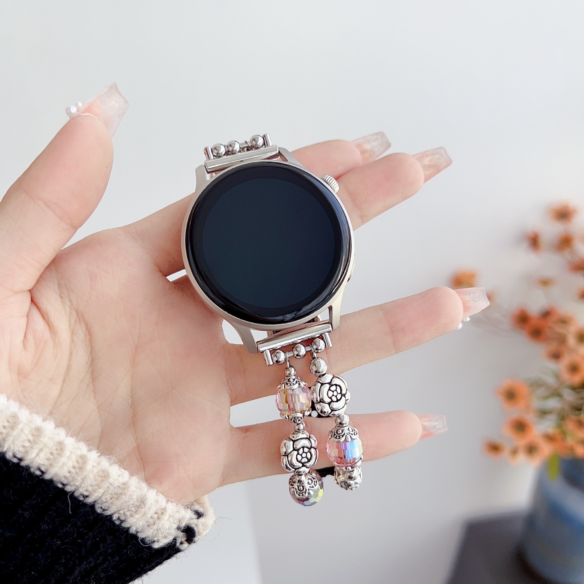 Suitable for Huawei gt4 watch strap gt3 women's GT2pro advanced watt4 crystal chain Samsung watch strap leather