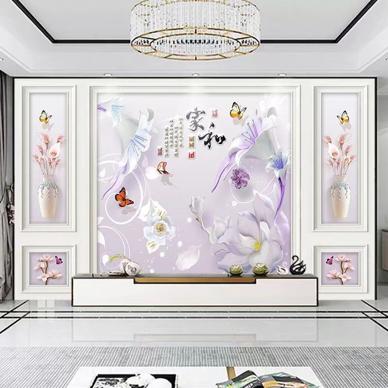 3d北欧电视背景墙布5d网红客厅卧室装饰墙画8d立体现代影视墙壁纸|undefined